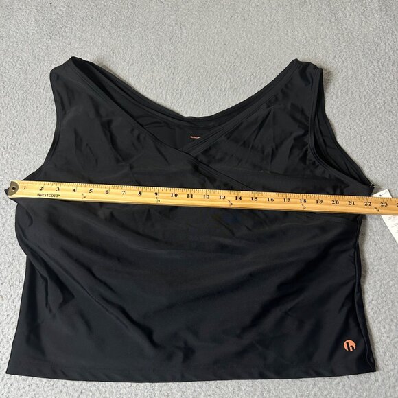 Honey Mark 2 Piece Swimsuit Womens 3XL Black Basil Wrap Top High Waist Bottoms - Picture 6 of 14